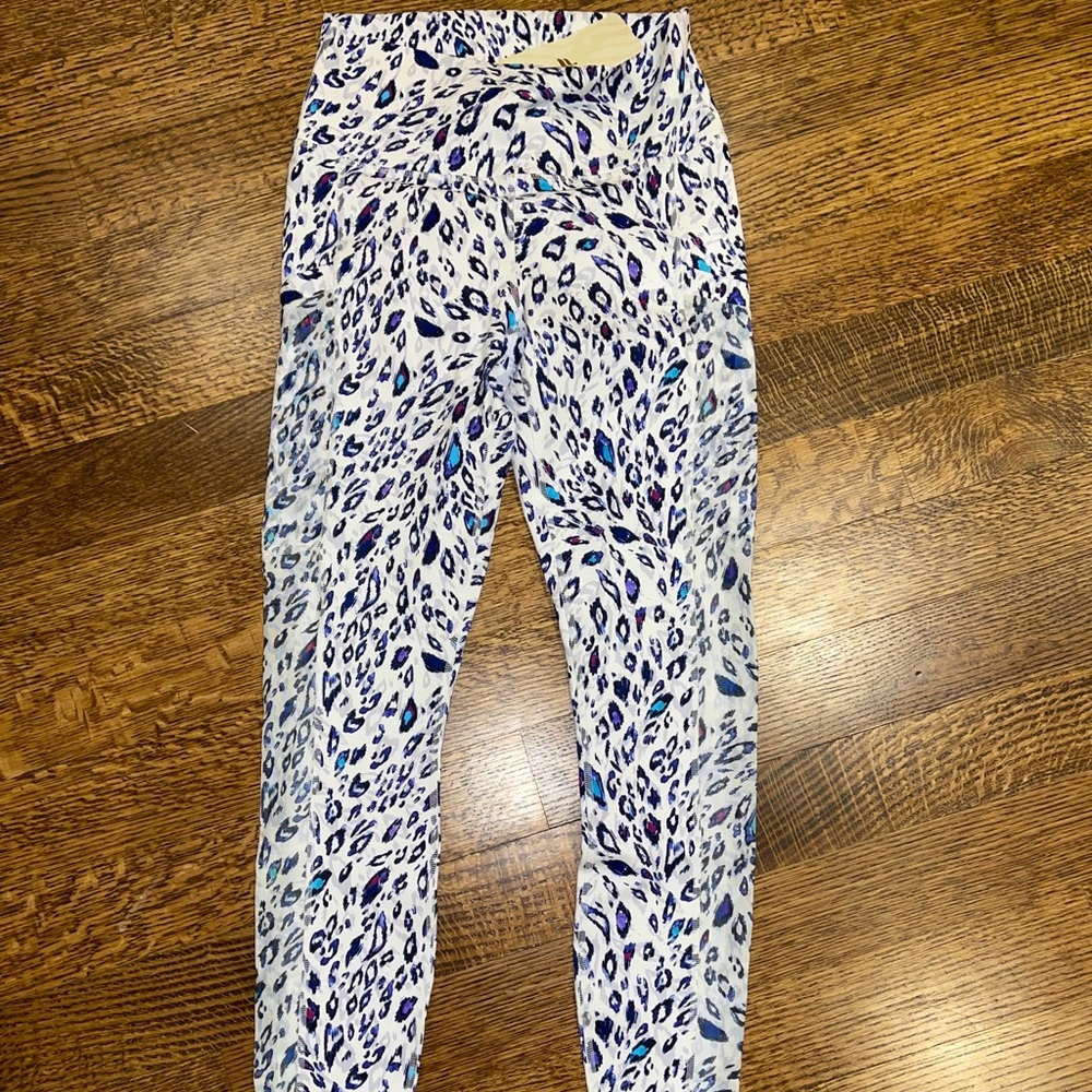 Fabletics Blue Cheetah Print Leggings